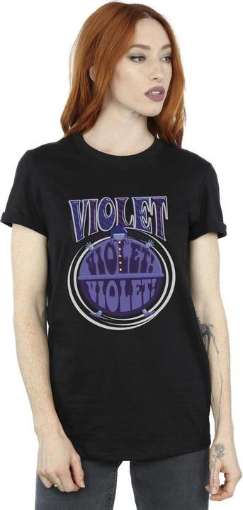 Actual product image Willy Wonka & the Chocolate Factory Womens/Ladies Violet Turning Violet Cotton Boyfriend T-Shirt (L)