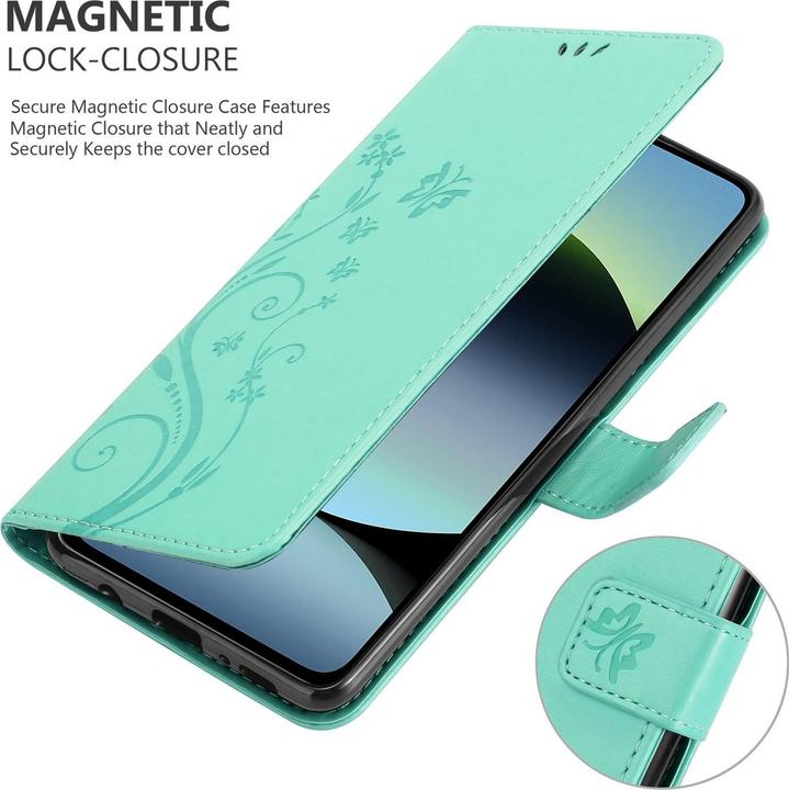 Produktbild Cadorabo Hülle für Xiaomi RedMi Note 14 5G mit Blumen Muster (Xiaomi Redmi Note 14 5G)