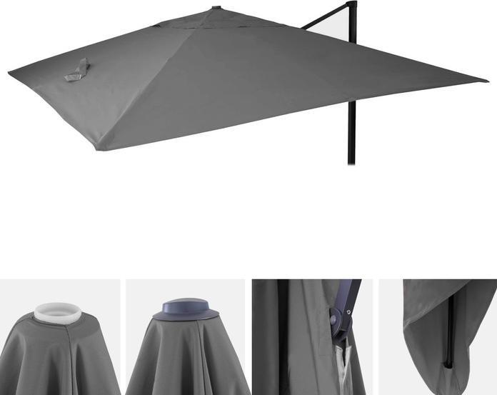 Image du produit Swisshandel24 Housse pour parasol de luxe, housse de parasol de rechange, 3,5x3,5m (Ø4,95m) polyester 4kg - anthra (3.50 m)