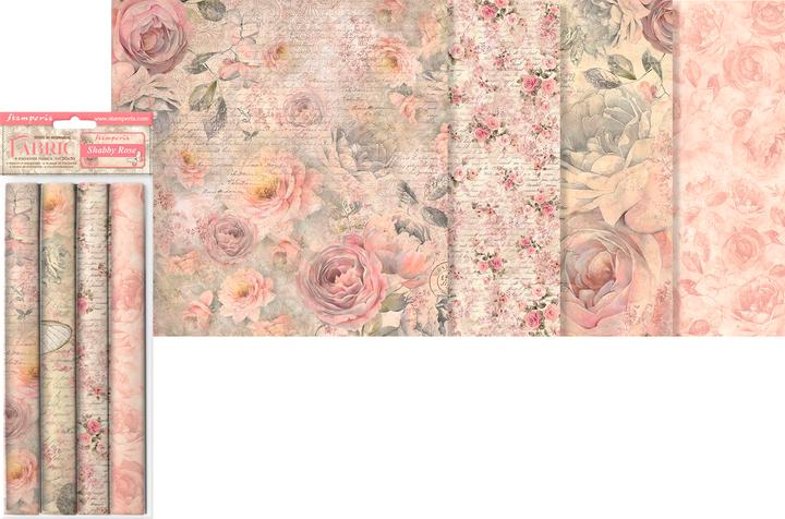 Image du produit Stamperia Paquet de tissus "Shabby Rose", set de 4, 4 designs à 30x30 cm