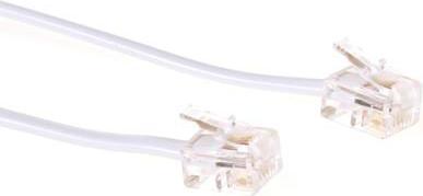 Actual product image Modular telephone cable RJ-11/RJ-11 1m White Telephone cable