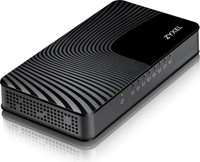 Actual product image Zyxel GS-108SV2 8-Port Desktop Gigabit Ethernet Media Switch (8 Ports)