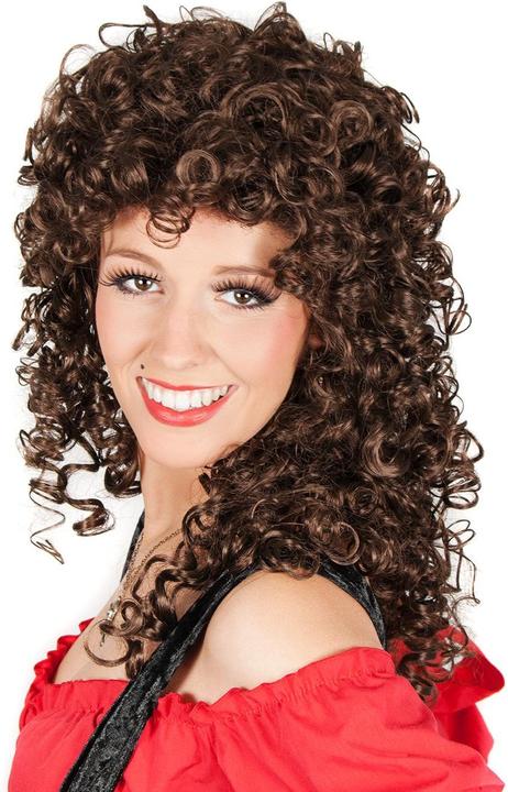 Actual product image Maskworld Gelockte Langhaarperücke braun - Faschingsperücke