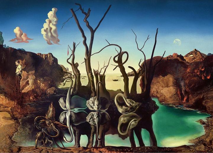 Actual product image Ravensburger Dali: Swans mirroring elephants (1000 pieces)