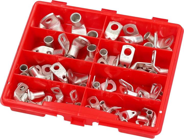 Immagine prodotto Kalitec 62 pezzi Scatola d'assortimento capicorda tubolari a 90° angolati 10-50 mm² I Capicorda tubolari a