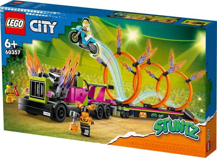 Produktbild LEGO Stunttruck mit Feuerreifen-Challenge (60357, LEGO City)