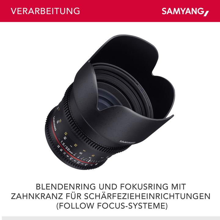 Image du produit Samyang 85mm T1.5 VDSLR II Canon EF (Canon EF, Plein format)