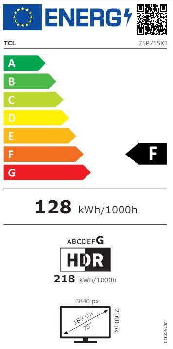 Energy Label TCL 75P755 (75", LED, 4K, 2024)
