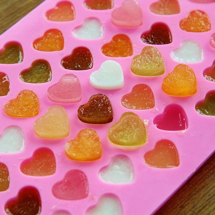 Produktbild König Design Silikon Eiswürfel Form Herz 55 Gitter Schokolade Gummi Bären Schale BPA Frei