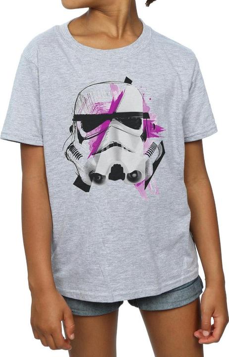 Actual product image Star Wars Girls Stormtrooper Command Sketch Cotton T-Shirt (128)