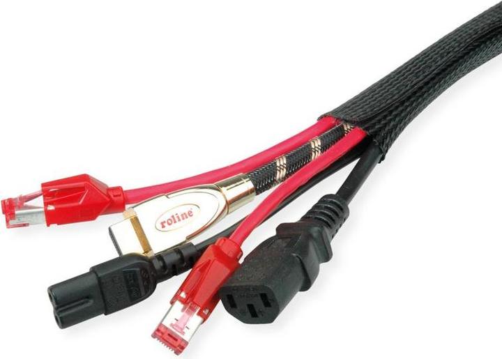 Produktbild Roline PVC Gewebeschlauch für Kabelbündelung, schwarz, 2,5 m (250 cm)