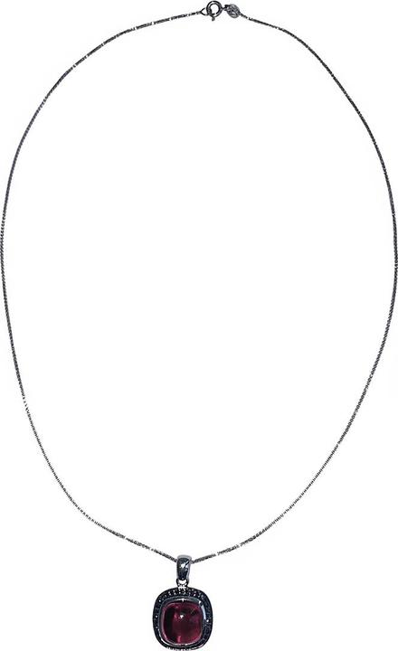 Image du produit Xen Pendentif avec chaîne Grenat Cushion Cabochon 45 cm Argent 925 (Argent sterling 925, 45 cm)