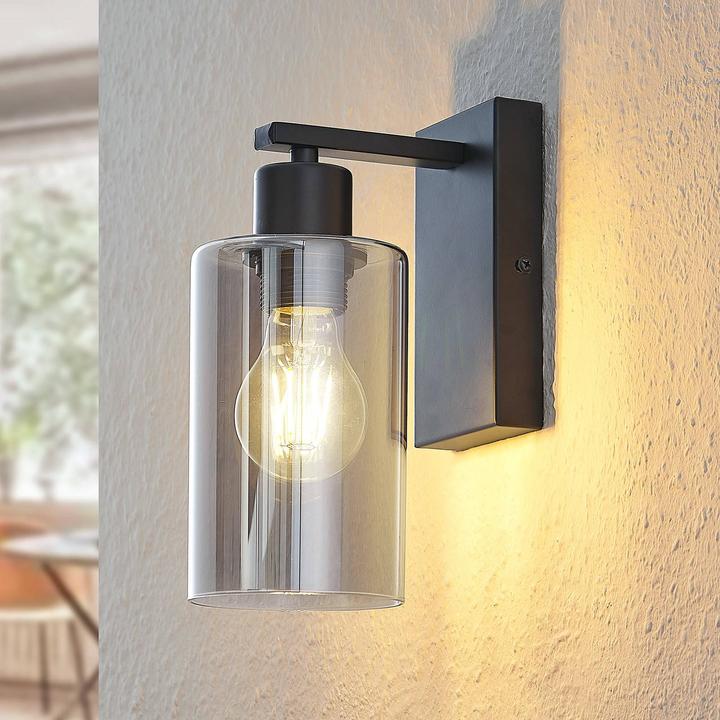 Produktbild Lindby Emavi Wandleuchte mit Rauchglas (E27)