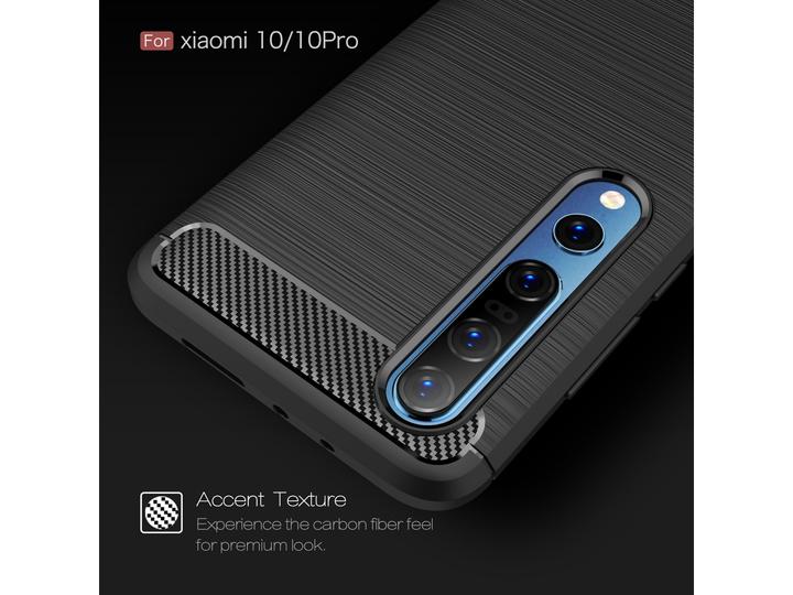 Produktbild Screenguard Xiaomi Mi 10 Hülle Carbon Brushed Soft TPU (Xiaomi Mi 10)
