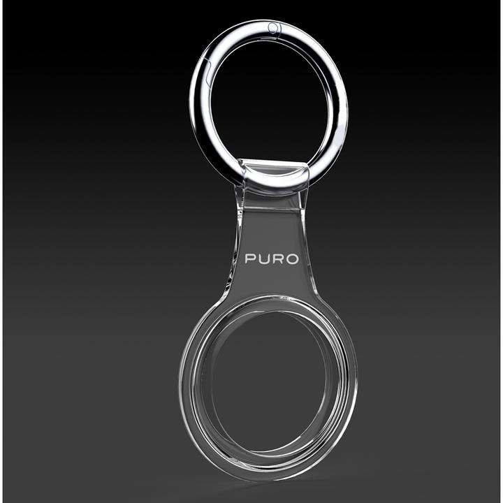Actual product image Deltaco Puro NUDE Apple Airtag key ring with case - Transparent