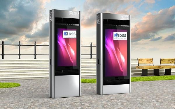 Produktbild DSS Outdoor Stele Portrait, 55" Bildschirm, Inox-Stahl