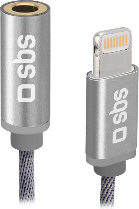 Produktbild SBS TEADAPTJACKMFIW Audio-Kabel 0,15 m 3.5mm Lightning Weiss (0.15 m, 3.5mm Klinke (AUX))