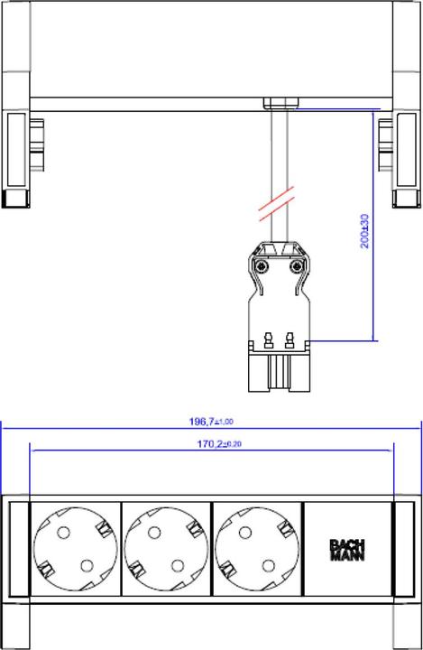 Produktbild Bachmann DESK 2 Verlängerungsschnur (3 x, GST18, 0.20 m)