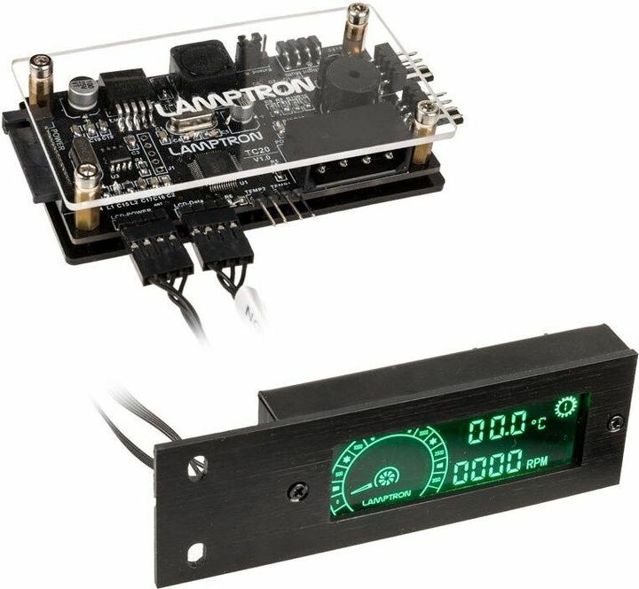 Image du produit Lamptron TC20 PCI ventilateur RGB et contrôleur LED - noir (1 Ventilateur)