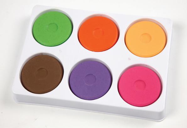Image du produit Creativ Company Vandfarver i palet med 6 suppleringsfarver, Ø 57 mm på hver farveblok (Couleurs supplémentaires)