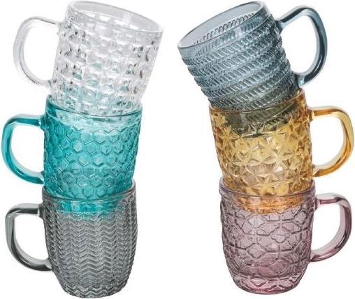 Immagine prodotto Villa D'Este Home Tivoli Geometrie Kaffeetassen aus farbigem Glas, 6tg (90 ml, 6 x)