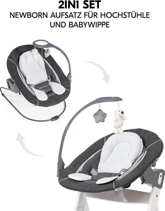 Actual product image Hauck Hochstühle Alpha Plus Black 4-tlg. Newborn Set Deluxe (Highchair)