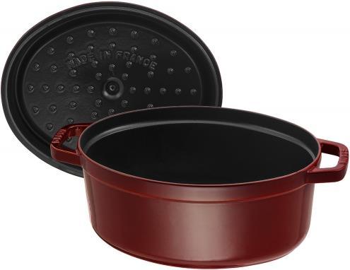 Actual product image Staub Roaster oval dark red (29 cm, Casserole + Stewpot, Cast iron)