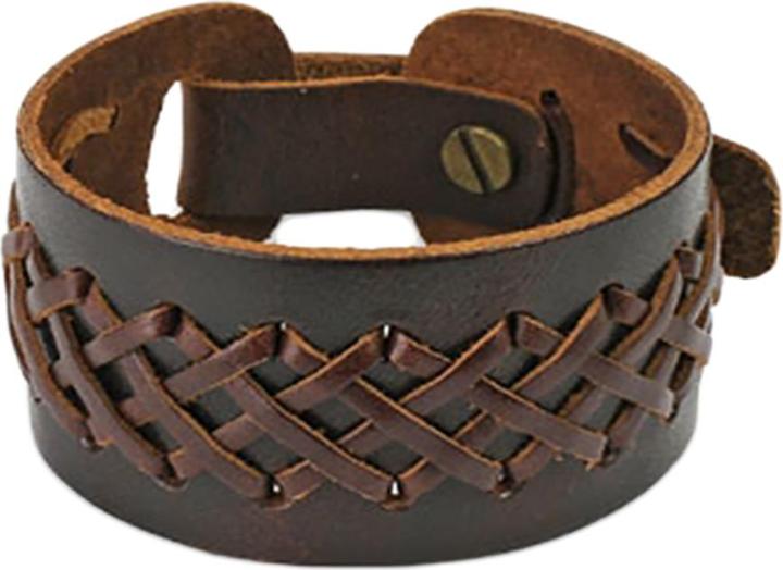 Produktbild Star Piercing Lederarmband braun geschnürt (Leder, ohne Messing)