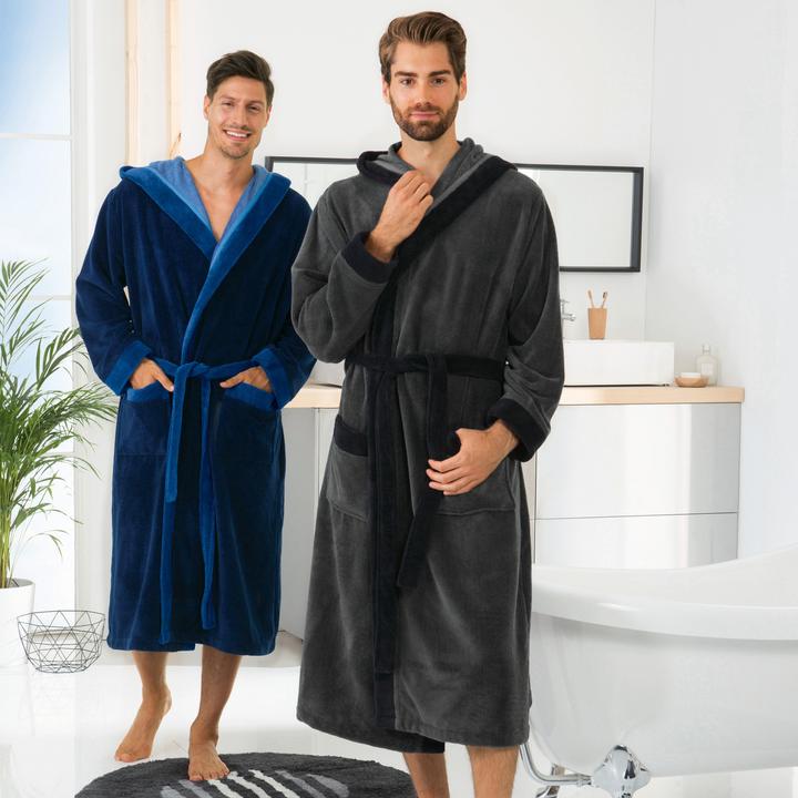 Actual product image Erwin Müller Mens bathrobe with hood (XXL)