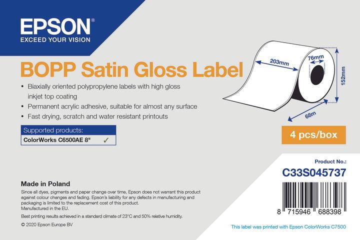 Label énergétique Epson Polypropylène étiré biaxialement (PP)