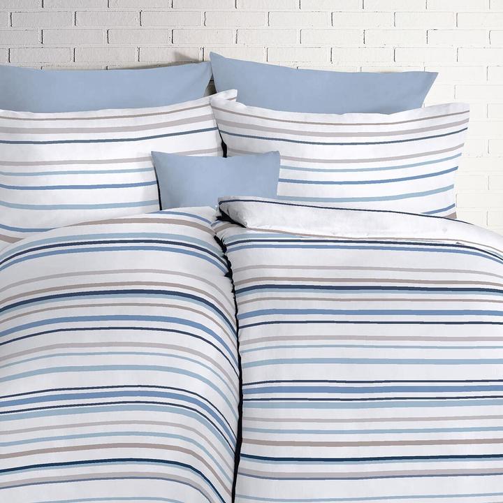 Produktbild Fleuresse Halbleinen Bettwäsche Provence Cassis Dilbeek blau leinen (Bettwäsche Set, 80 x 80 cm, 200 x 220 cm)