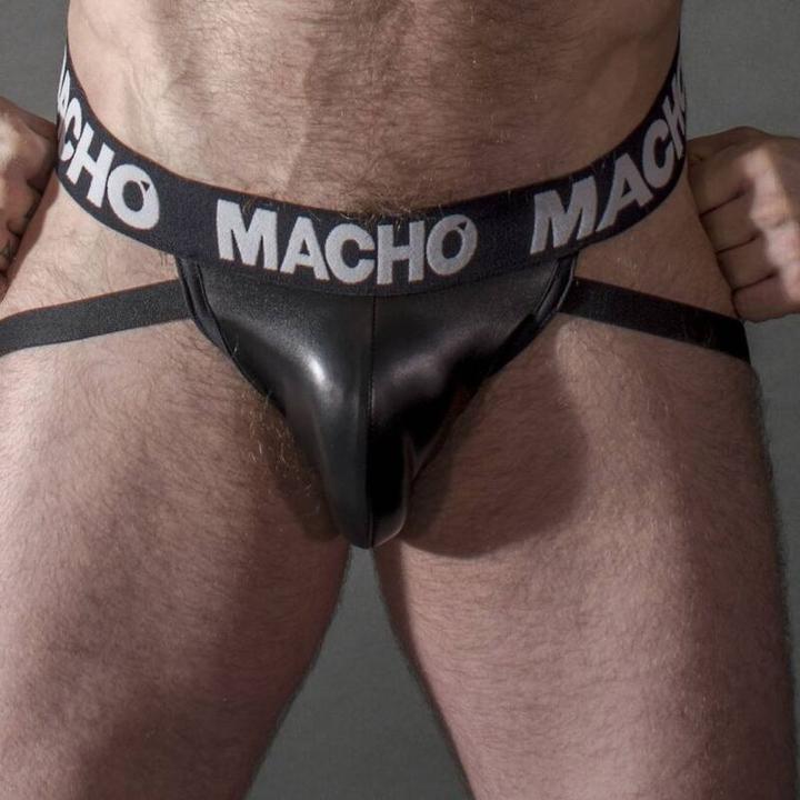 Actual product image Macho Underwear Macho - Mx25nc Jock Black Leather M (M)