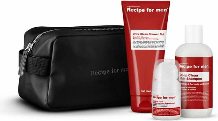 Recipe for men Hair & Body Set mit Gratis Kulturbeutel (Haarpflege set)