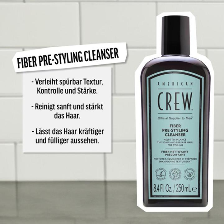 Actual product image American Crew Fiber Pre-Styling Cleanser, 250ml (250 ml, Liquid shampoo)