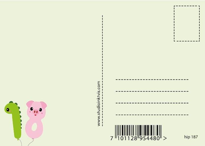 Image du produit Studio Inktvis Carte postale 18e anniversaire Médias sociaux