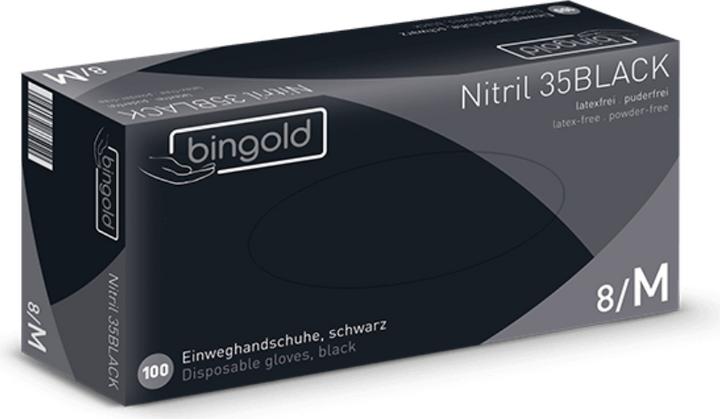 Produktbild Bingold Nitril 35BLACK Schwarze Nitril Handschuhe - S / Schwarz (S)