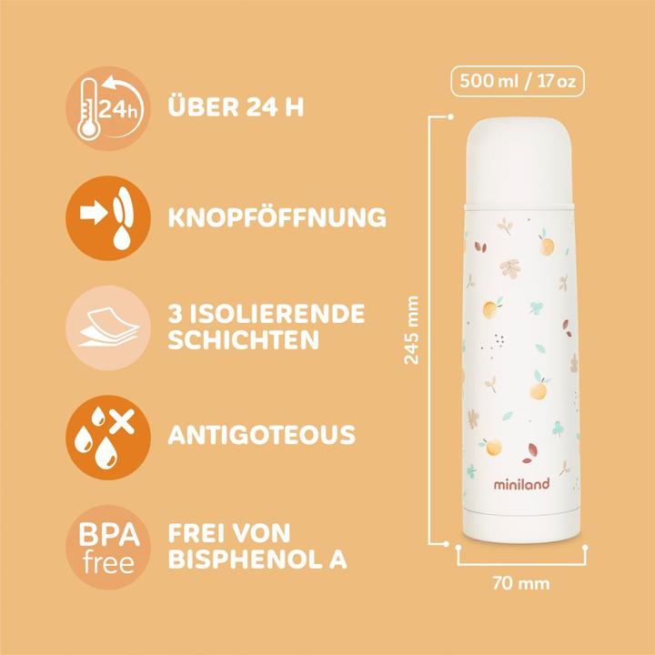 Produktbild Miniland Thermoskannen & Thermobehälter Edelstahl-Isolierflasche Thermy 500 ml - (0.50 l)