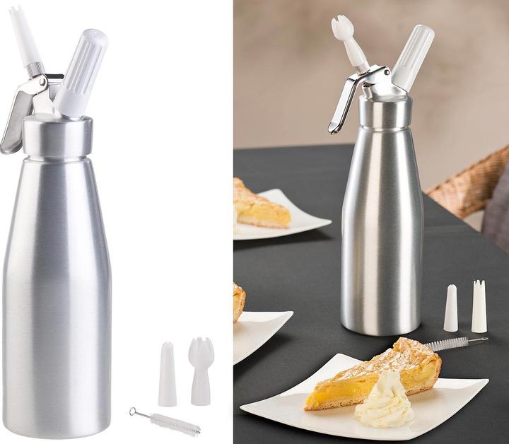 Image du produit Rosenstein & Söhne Distributeur de crème pour crème fouettée, crèmes et sauces, inclk. 3 embouts (1 l)