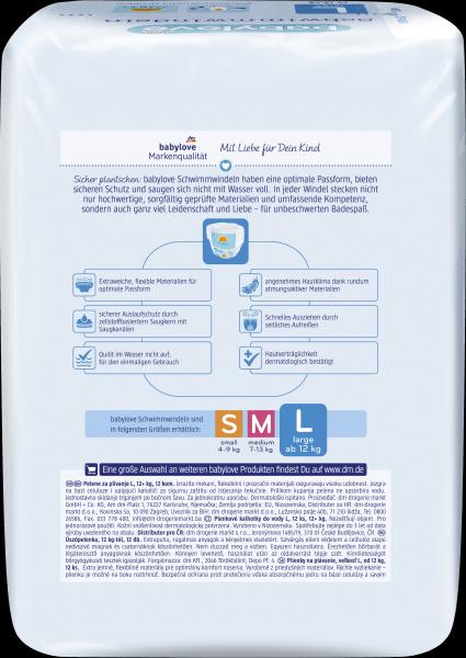 Immagine prodotto dm babylove Pannolini da bagno (Dimensione L, Pacco trasportabile, 12 Pezzo/i)