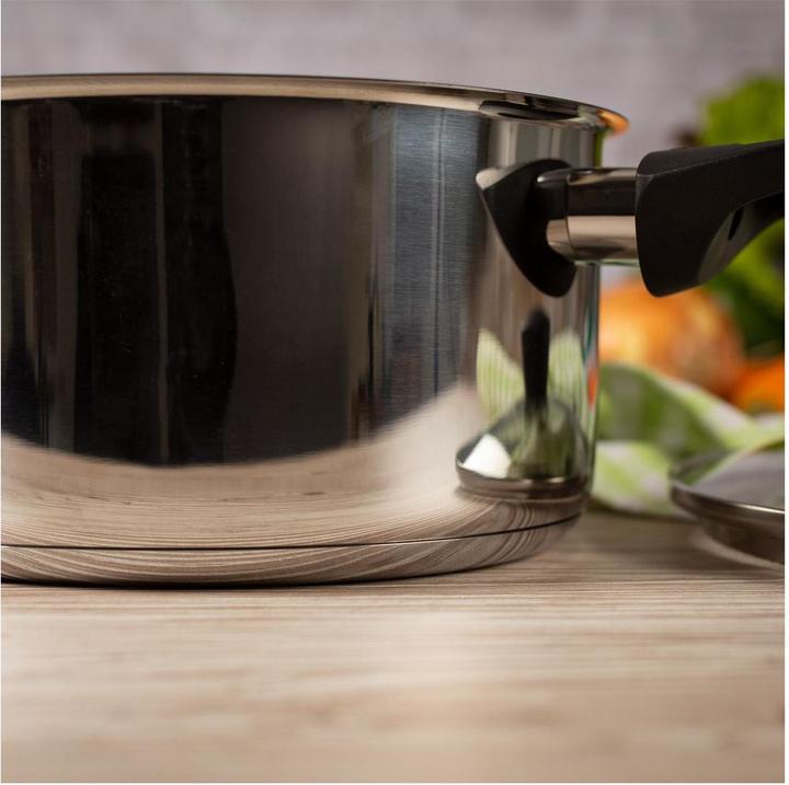 Produktbild Kuhn Rikon Classic Kochtopf 2.3L/18 cm beschichtet mit Glasdeckel (18 cm, Kochtopf, Edelstahl)