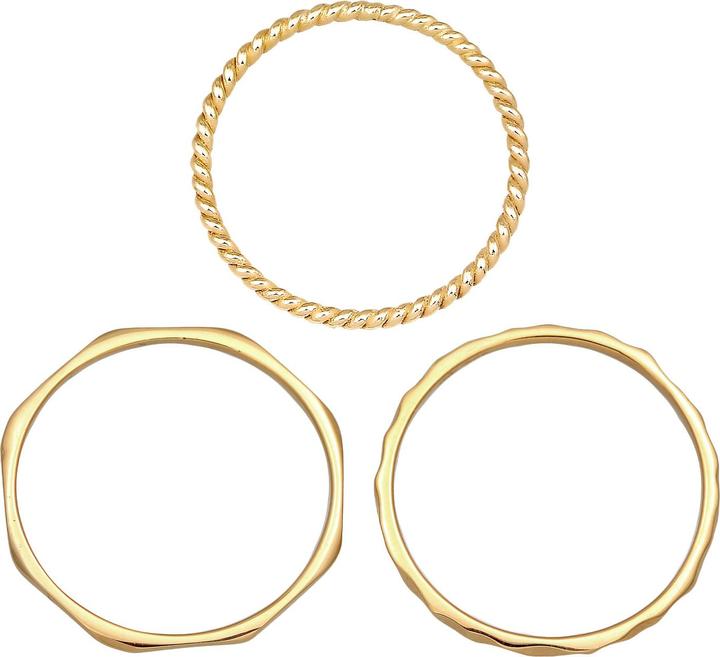 Actual product image Elli PREMIUM Ring Stacking Band Ring Set of 3 375 Yellow Gold (54, 375/9 K)