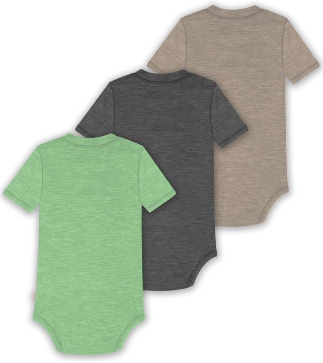 Actual product image Normani Set of 3 baby merino short-sleeved body "Tihoi" - 9323 (86)