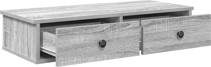 Actual product image VidaXL Wall shelf with drawers Grey Sonoma 80x31x17 cm Wood-based material
