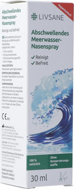 Nährwerte und Zutaten Livsane Nasenspray hypertonisches Meerwasser (1 Stück)