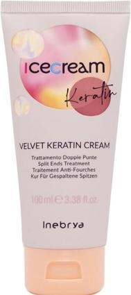 Inebrya Ice Cream Keratin Velvet Keratin Cream - Keratin Reconstructive Treatment for Frayed Ends (100 ml)