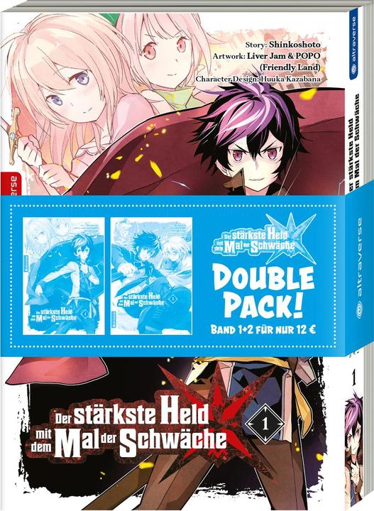 Immagine prodotto Der stärkste Held mit dem Mal der Schwäche Double Pack 01 & 02 (Tedesco, Terra amica, Shinkoshoto, Kazabana, 2023)