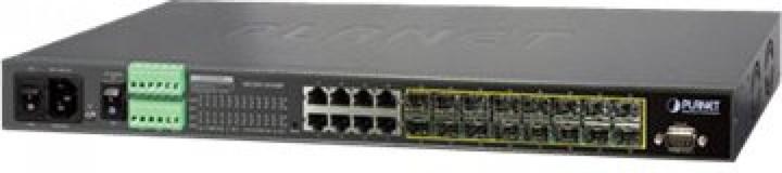 Immagine prodotto Planet Switch Metro Ethernet gestito 16 porte 100/1000Base-X SFP + 8 porte 10/100/1000 Base-T L2/L4 (AC+2 (8 Porti)