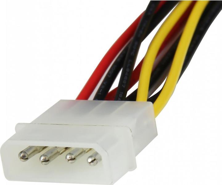 Produktbild StarTech 30 cm 4-Pin Molex auf SATA Y-Stromkabel rechts gewinkelt - Molex zu Serial-ATA Splitter Y-Kabel