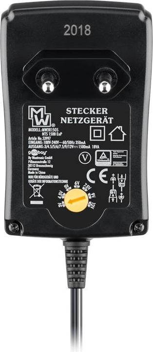Image du produit Goobay Alimentation électrique universelle 3 V - 12 V 1,5A