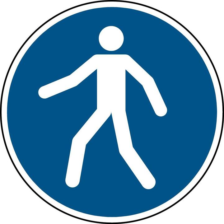 Produktbild Brady ISO 7010 PIC M024 B-7538 ISO Sicherheitskennzeichnung - Für Fussgänger Laminierter Anti-Ru